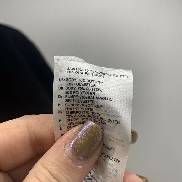 Adidas Hoodie Black Three Stripe Logo Medium - Picture 7 of 7